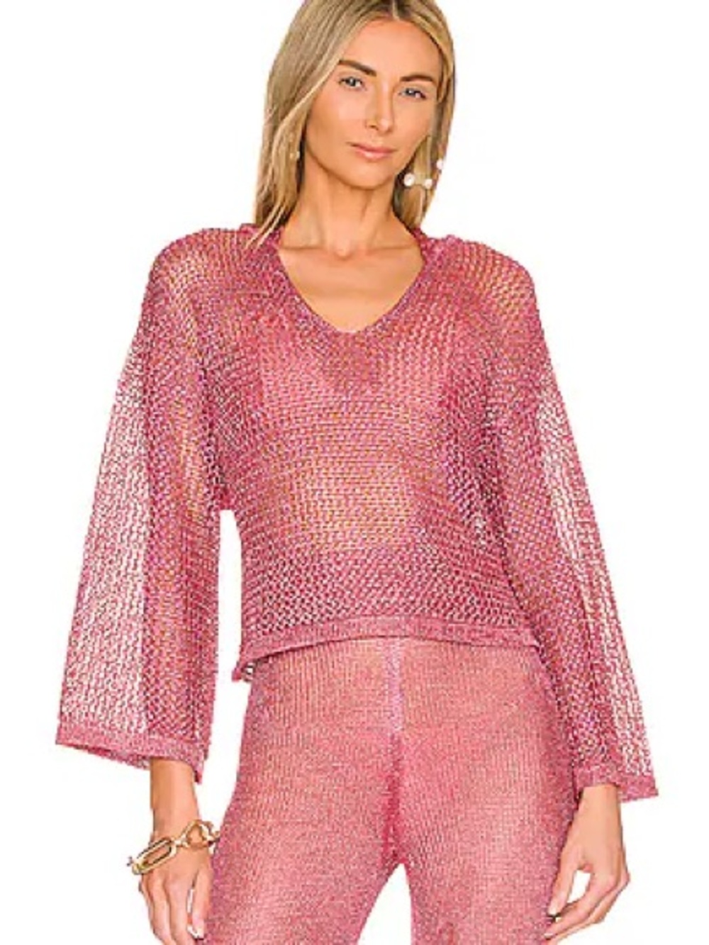 Cult Gaia Catherine Crochet Knit Cover Up Blossom